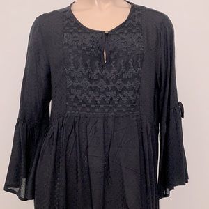 Knox Rose Boho Peplum Tunic Blouse M